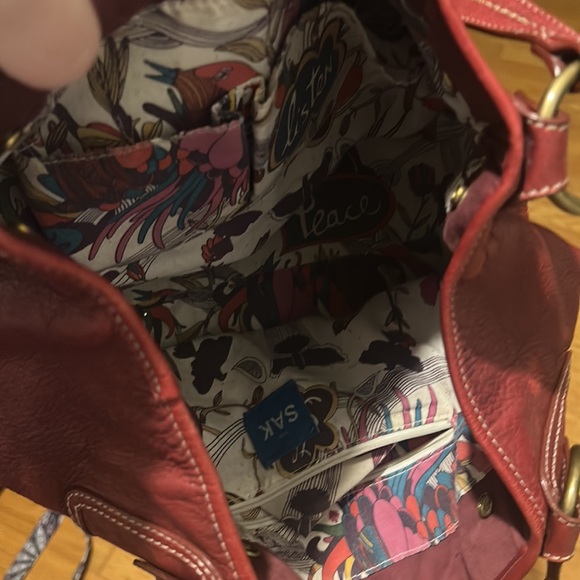 Red Leather Sac - Picture 2 of 4